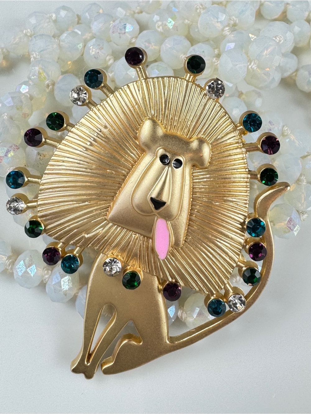 Gold Lion King Brooch - Women Jewelry